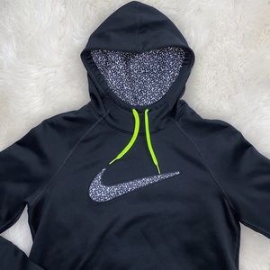 NIKE HOODIE - BLACK POLKADOT HOODIE NEON STRINGS